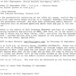 Announcements, 2004-09-27. ...
