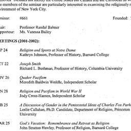 Schedules, Religion in Amer...