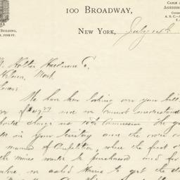 Rand Drill Company. Letter