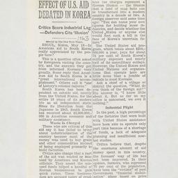 Effect of U.S. aid debated ...