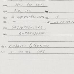 Eastern questionnaire, answ...