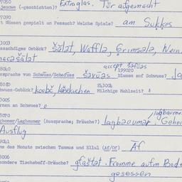 Western questionnaire, answ...