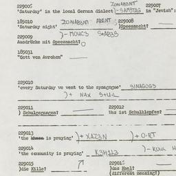 Western questionnaire, answ...