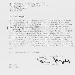 Letter from Gunnar Myrdal t...