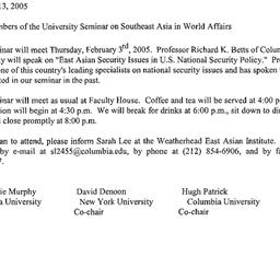 Announcements, 2005-02-03. ...