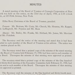 Board Meeting, 4/23/1930