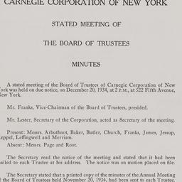 Board Meeting, 12/20/1934