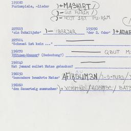 Western questionnaire, answ...