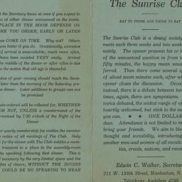 Sunrise Club Dining Society...
