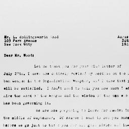 Letter from Gunnar Myrdal t...