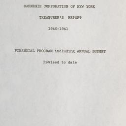 Treasurer's Report, 194...