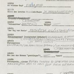 Western questionnaire, answ...