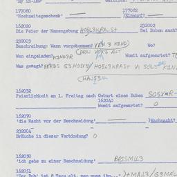 Western questionnaire, answ...