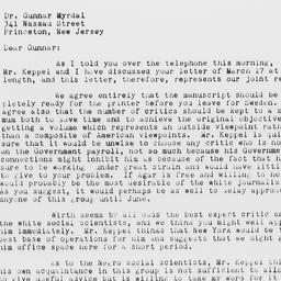 Letter from Charles Dollard...
