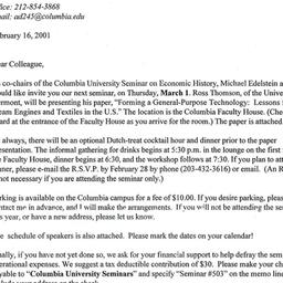 Announcements, 2001-03-01. ...