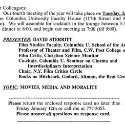 Announcements, 2001-01-16. ...