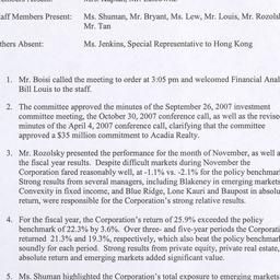 Investment Committee Meeting