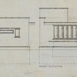 Entrance, front elevations