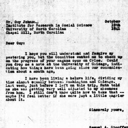 Letter from Samuel A. Stouf...