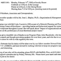 Announcements, 2002-02-11. ...