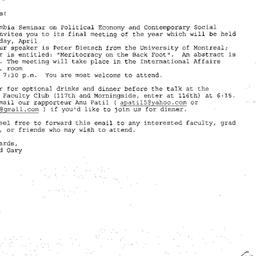 Announcements, 2005-04-28. ...