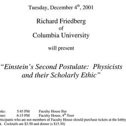 Announcements, 2001-12-04. ...