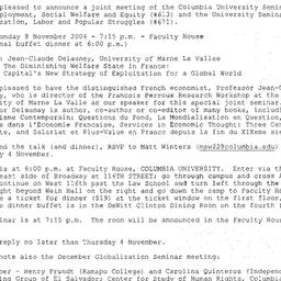 Announcements, 2004-11-08. ...