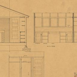 Living room elevation, cabi...