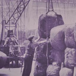 Men moving goods.