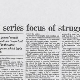 Korean War series focus of ...