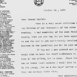 Letter from Walter Francis ...