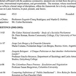 Schedules, Latin America, s...