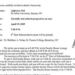 Announcements, 2005-04-19. ...