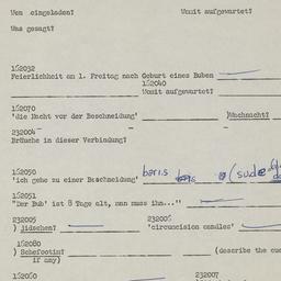 Western questionnaire, answ...