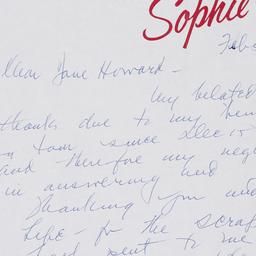 Letter from Sophie Tucker t...