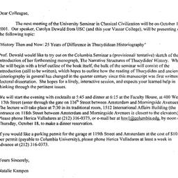 Announcements, 2001-10-18. ...