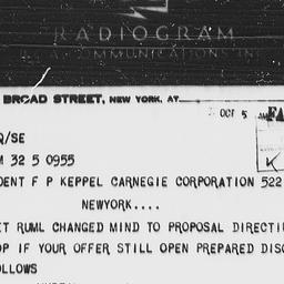 Radiogram from Gunnar Myrda...