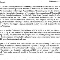 Announcements, 2004-11-05. ...