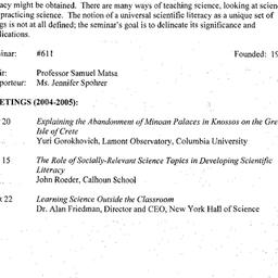 Schedules, Scientific Liter...