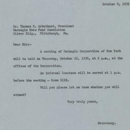 Board Meeting, 10/22/1936