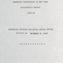 Treasurer's Report, 193...