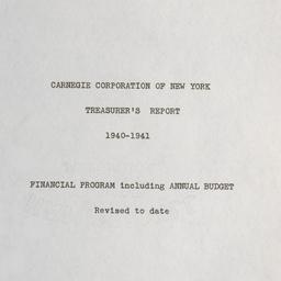Treasurer's Report, 194...
