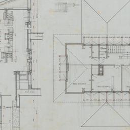 Second floor plan, wall sec...