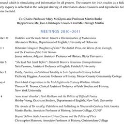 Schedules, Irish Studies, s...