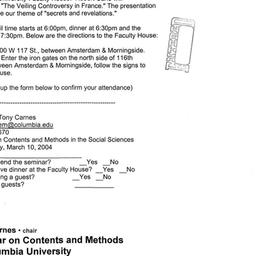 Announcements, 2004-03-05. ...