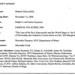 Minutes, 2004-11-11. Modern...