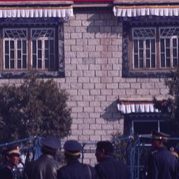 Red banner written in Tibet...