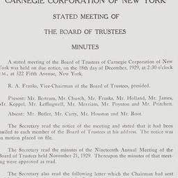 Board Meeting, 12/18/1929