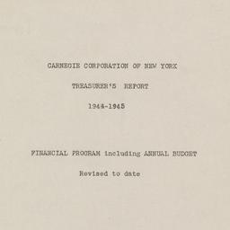 Treasurer's Report, 194...