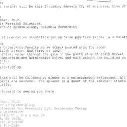 Announcements, 2004-01-22. ...